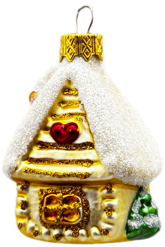 Елочное украшение Уютный домик золотой ФУ-520/1